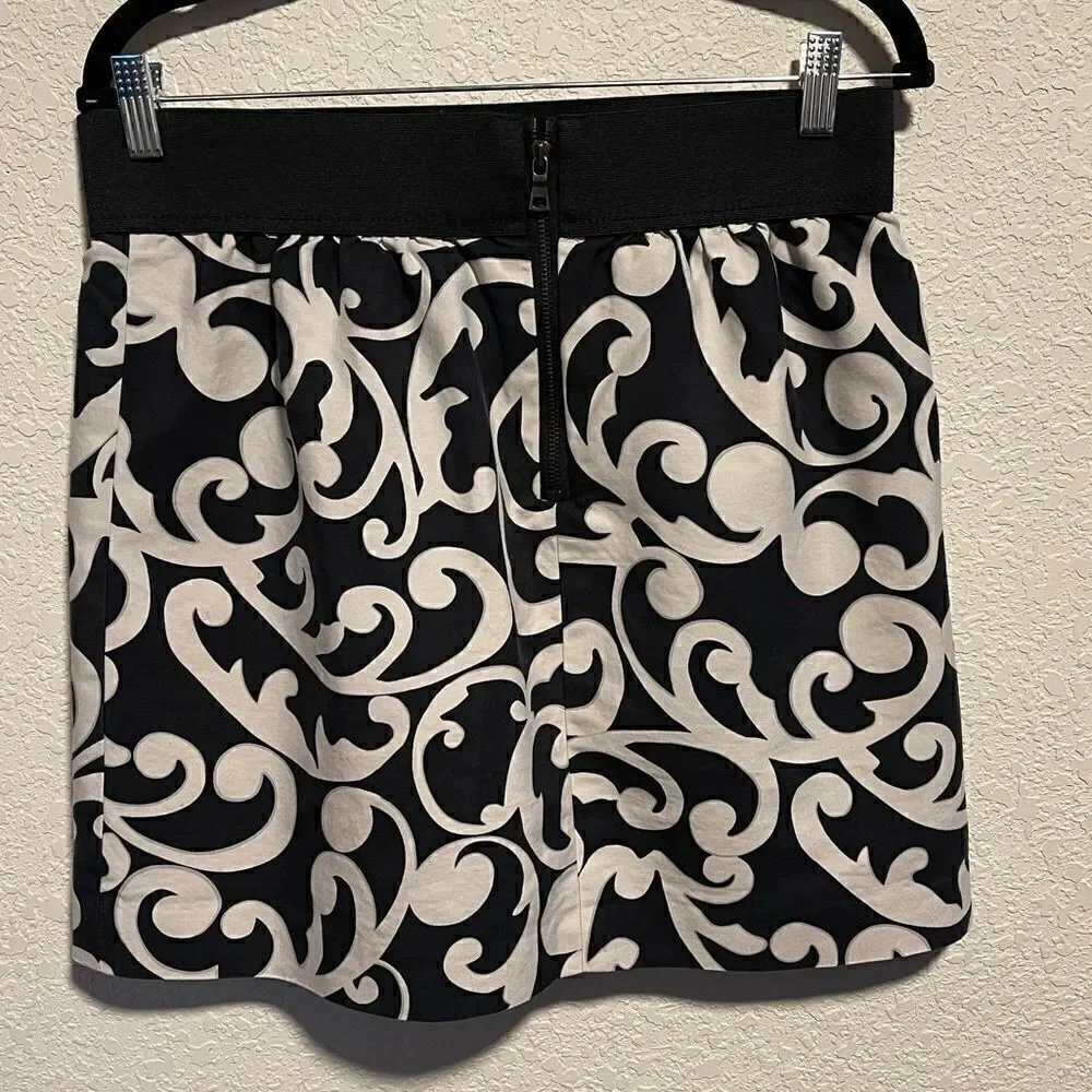 LOFT- Women’s Printed A-Line Elastic Waist Silk Blend Mini Skirt, Size 10